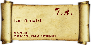 Tar Arnold névjegykártya